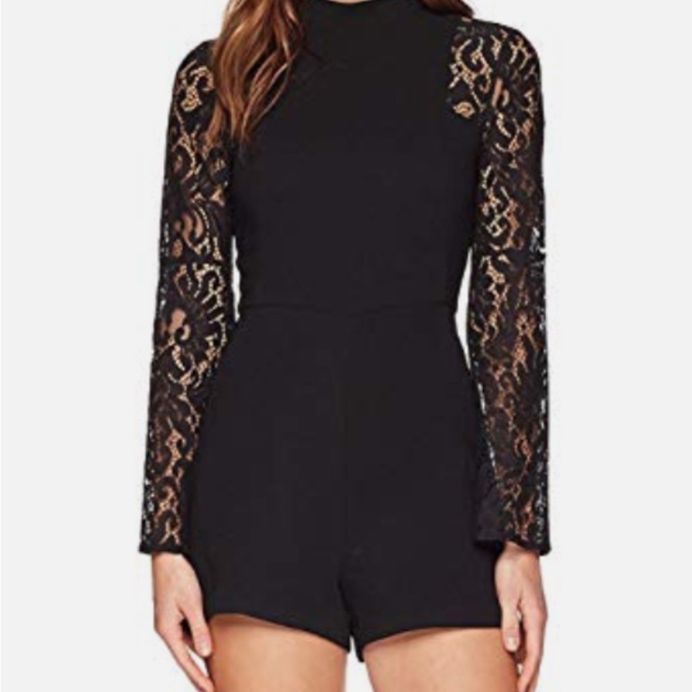 BCBGeneration black Lace Detail Romper